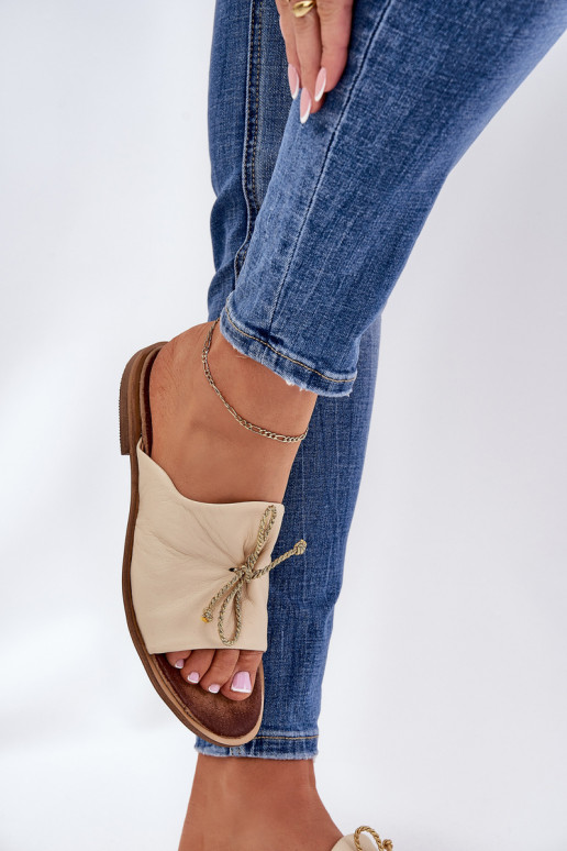 Zazoo 2659 Odinės šlepetės Moteriškas smėlio spalvos Zazoo 2659 Odinės šlepetės Moteriškas smėlio spalvos