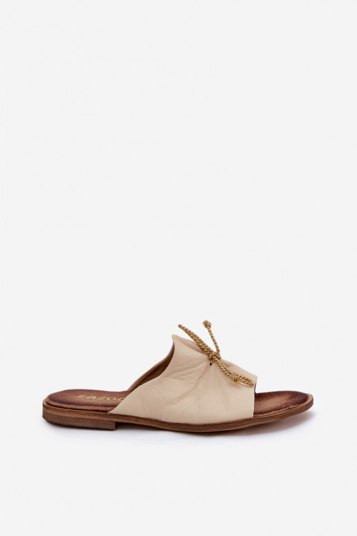 Zazoo 2659 Odinės šlepetės Moteriškas smėlio spalvos Zazoo 2659 Odinės šlepetės Moteriškas smėlio spalvos