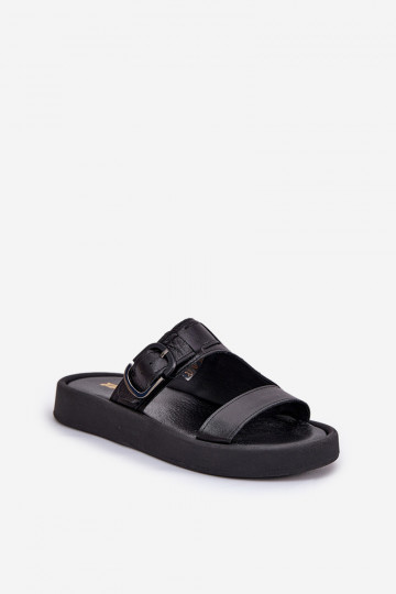 Odinės šlepetės Moteriškas su platforma Zazoo 3024 juodos spalvos 2