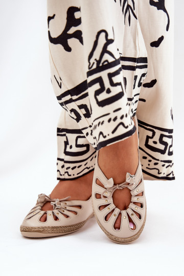 lygiapadžiai BalerinossuĮjungtaturalnej Skóry Zazoo 10179 smėlio spalvos 2