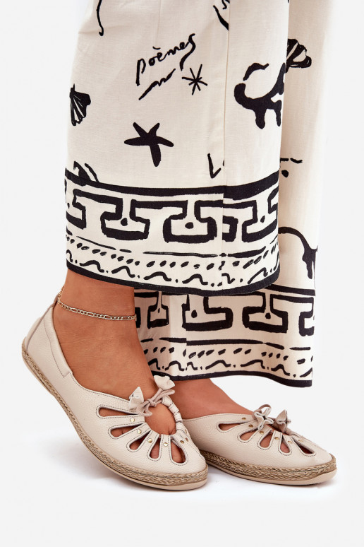 lygiapadžiai BalerinossuĮjungtaturalnej Skóry Zazoo 10179 smėlio spalvos lygiapadžiai BalerinossuĮjungtaturalnej Skóry Zazoo 10179 smėlio spalvos