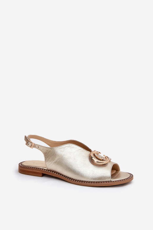 Moteriškos basutės su plačiais kulniukais su ornamentais Laura Messi 2865 aukso spalvos Moteriškos basutės su plačiais kulniukais su ornamentais Laura Messi 2865 aukso spalvos