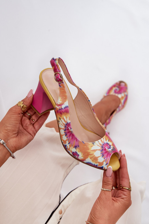 Oda Raštuotas Moteriškos aukštakulnės basutės D&A CR51-006 įvairių spalvų Oda Raštuotas Moteriškos aukštakulnės basutės D&A CR51-006 įvairių spalvų