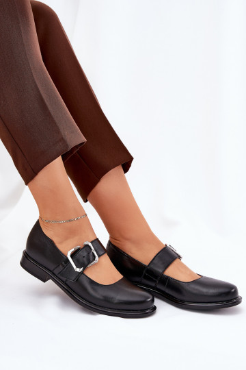 Oda batai Moteriškas su sagtimis Laura Messi 2980 juodos spalvos