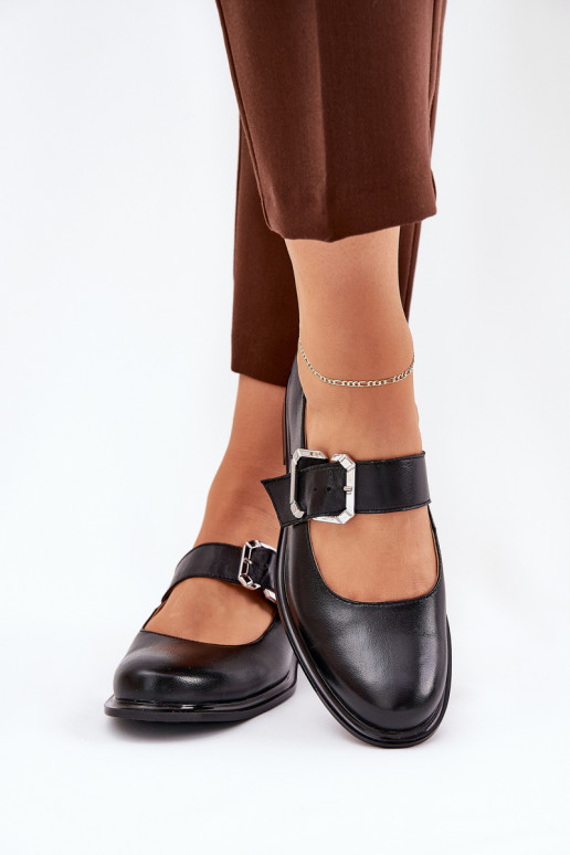 Oda batai Moteriškas su sagtimis Laura Messi 2980 juodos spalvos