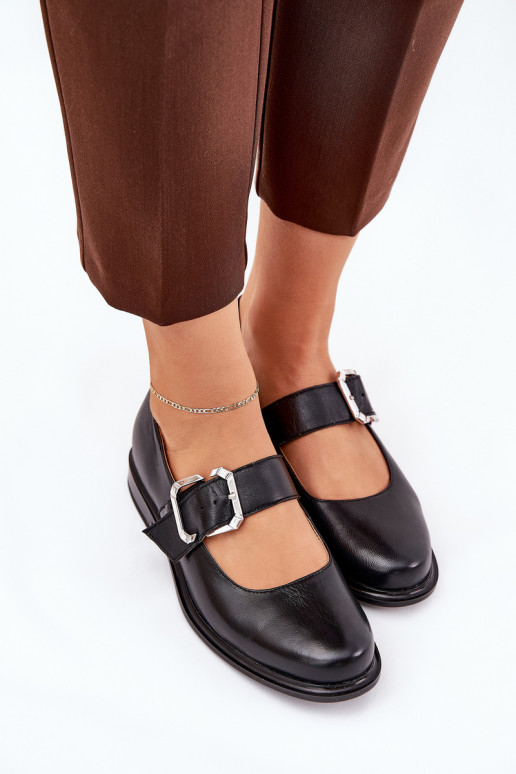 Oda batai Moteriškas su sagtimis Laura Messi 2980 juodos spalvos