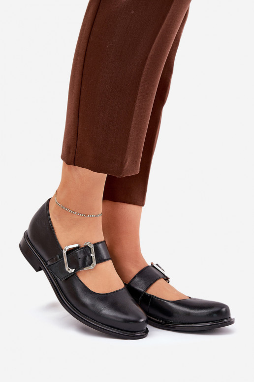 Oda batai Moteriškas su sagtimis Laura Messi 2980 juodos spalvos