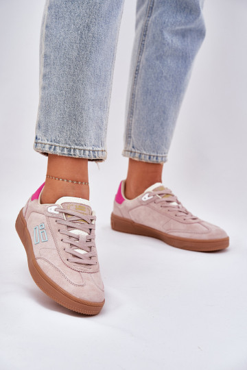iš zomšos sportiniai bateliai Sneakers modelio batai Moteriškas D.Franklin DFSH387005 rožinės spalvos 2