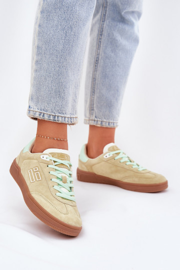 Zomšiniai moteriški sportiniai bateliai "Sneakers" D.Franklin DFSH387005 laimo spalvos 2