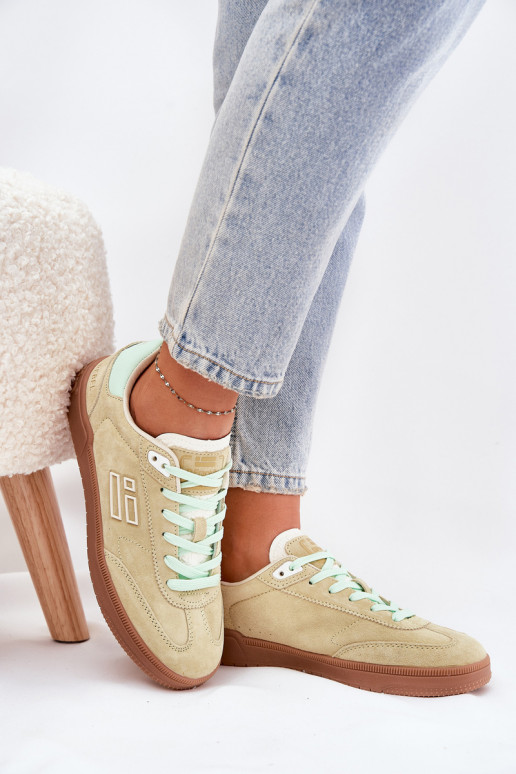 iš zomšos sportiniai bateliai Sneakers modelio batai Moteriškas D.Franklin DFSH387005 Kalkės iš zomšos sportiniai bateliai Sneakers modelio batai Moteriškas D.Franklin DFSH387005 Kalkės