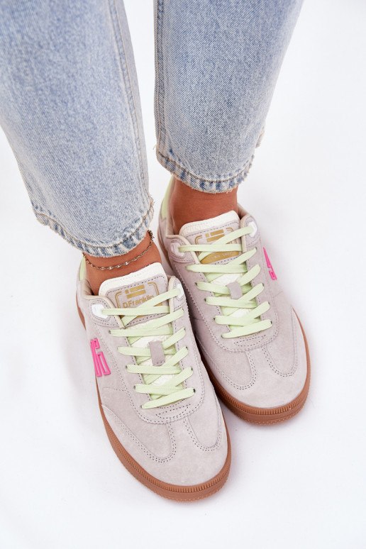 iš zomšos sportiniai bateliai Sneakers modelio batai Moteriškas D.Franklin DFSH387005 Zgaszona Biel iš zomšos sportiniai bateliai Sneakers modelio batai Moteriškas D.Franklin DFSH387005 Zgaszona Biel