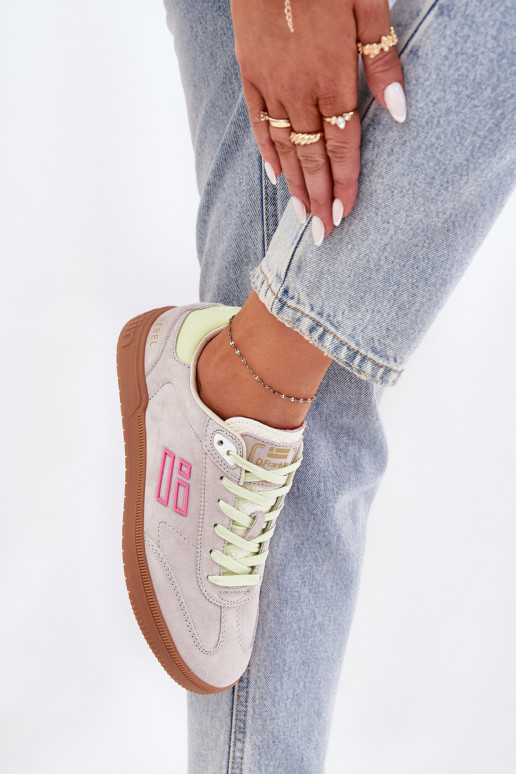 iš zomšos sportiniai bateliai Sneakers modelio batai Moteriškas D.Franklin DFSH387005 Zgaszona Biel iš zomšos sportiniai bateliai Sneakers modelio batai Moteriškas D.Franklin DFSH387005 Zgaszona Biel