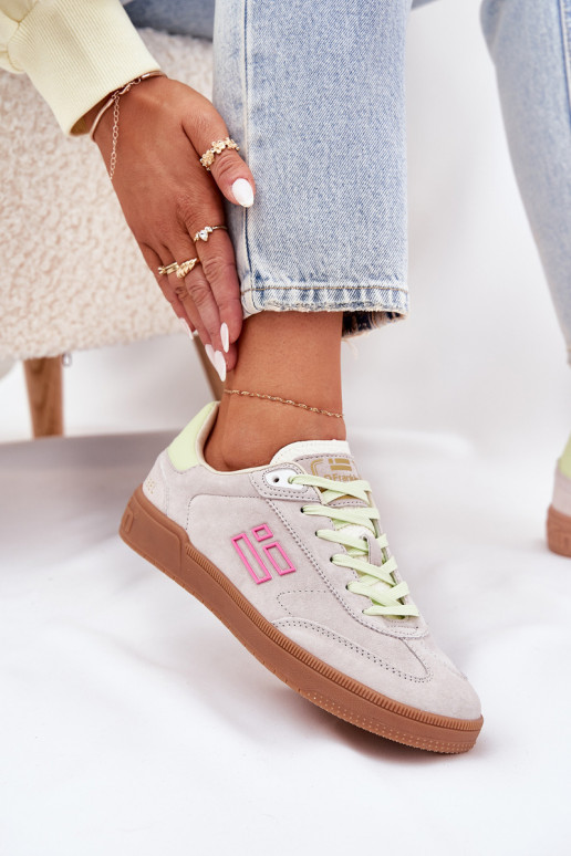 iš zomšos sportiniai bateliai Sneakers modelio batai Moteriškas D.Franklin DFSH387005 Zgaszona Biel iš zomšos sportiniai bateliai Sneakers modelio batai Moteriškas D.Franklin DFSH387005 Zgaszona Biel