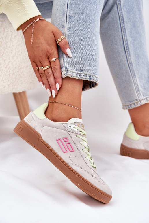 iš zomšos sportiniai bateliai Sneakers modelio batai Moteriškas D.Franklin DFSH387005 Zgaszona Biel iš zomšos sportiniai bateliai Sneakers modelio batai Moteriškas D.Franklin DFSH387005 Zgaszona Biel