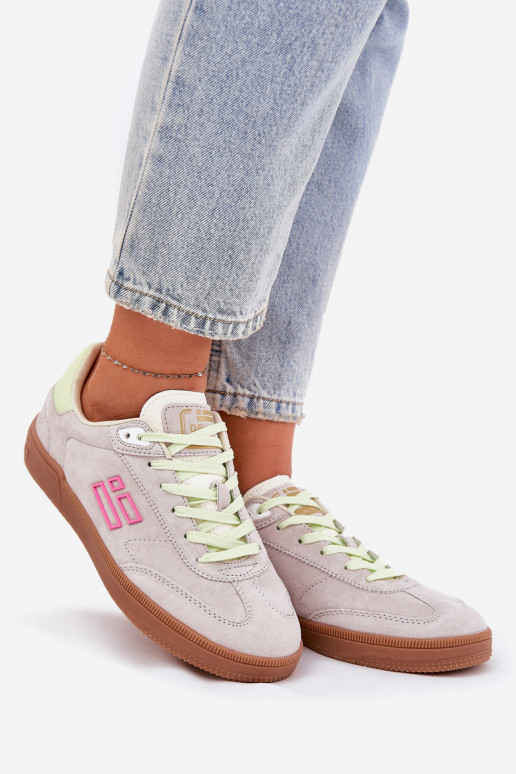 iš zomšos sportiniai bateliai Sneakers modelio batai Moteriškas D.Franklin DFSH387005 Zgaszona Biel iš zomšos sportiniai bateliai Sneakers modelio batai Moteriškas D.Franklin DFSH387005 Zgaszona Biel