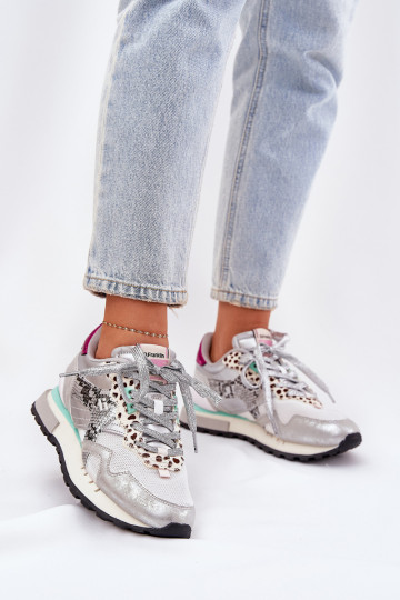 Sneakers modelio batai sportiniai bateliai Moteriškas D.Franklin DFSH378006 sidabro spalvos 2