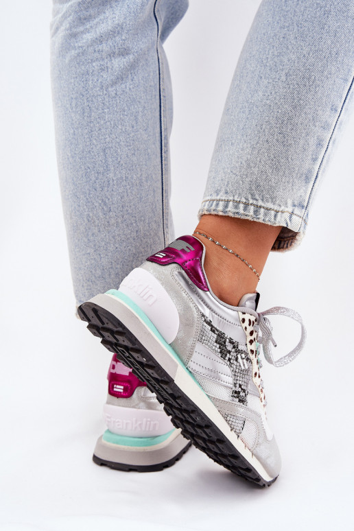 Sneakers modelio batai sportiniai bateliai Moteriškas D.Franklin DFSH378006 sidabro spalvos Sneakers modelio batai sportiniai bateliai Moteriškas D.Franklin DFSH378006 sidabro spalvos