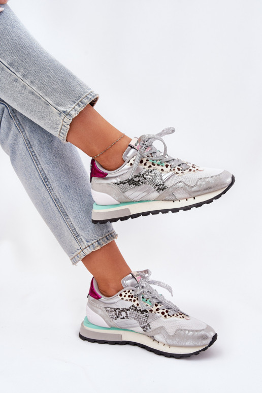 Sneakers modelio batai sportiniai bateliai Moteriškas D.Franklin DFSH378006 sidabro spalvos Sneakers modelio batai sportiniai bateliai Moteriškas D.Franklin DFSH378006 sidabro spalvos