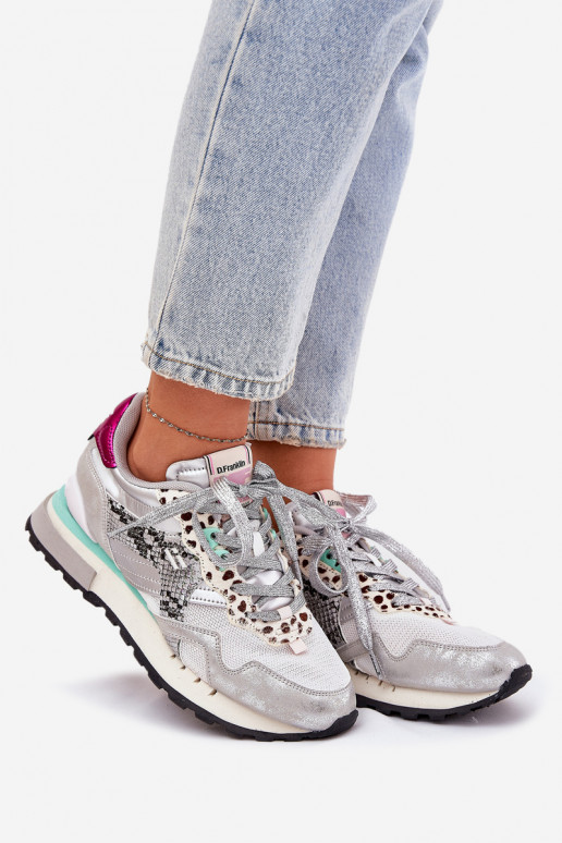 Sneakers modelio batai sportiniai bateliai Moteriškas D.Franklin DFSH378006 sidabro spalvos Sneakers modelio batai sportiniai bateliai Moteriškas D.Franklin DFSH378006 sidabro spalvos