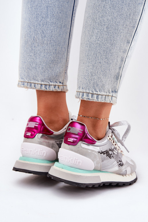 Sneakers modelio batai sportiniai bateliai Moteriškas D.Franklin DFSH378006 sidabro spalvos Sneakers modelio batai sportiniai bateliai Moteriškas D.Franklin DFSH378006 sidabro spalvos