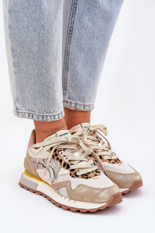 Sneakers modelio batai sportiniai bateliai Moteriškas D.Franklin DFSH378006 aukso spalvos Sneakers modelio batai sportiniai bateliai Moteriškas D.Franklin DFSH378006 aukso spalvos