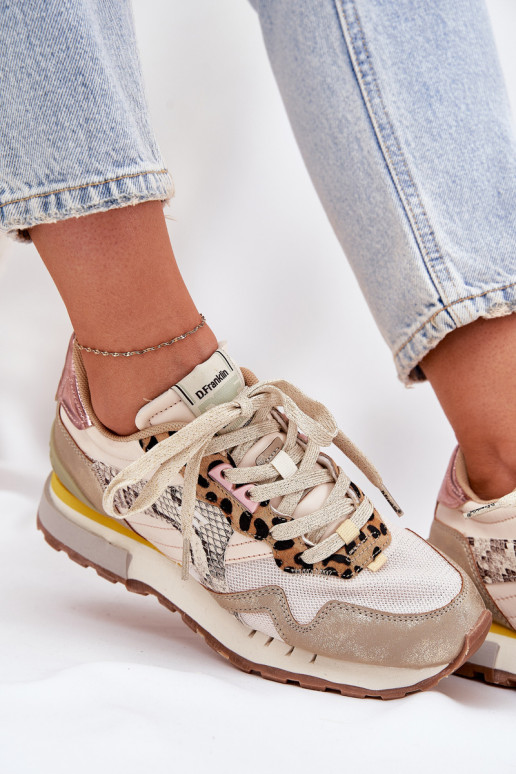 Sneakers modelio batai sportiniai bateliai Moteriškas D.Franklin DFSH378006 aukso spalvos Sneakers modelio batai sportiniai bateliai Moteriškas D.Franklin DFSH378006 aukso spalvos