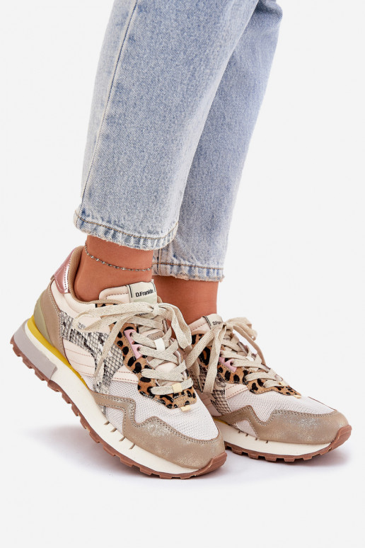 Sneakers modelio batai sportiniai bateliai Moteriškas D.Franklin DFSH378006 aukso spalvos Sneakers modelio batai sportiniai bateliai Moteriškas D.Franklin DFSH378006 aukso spalvos