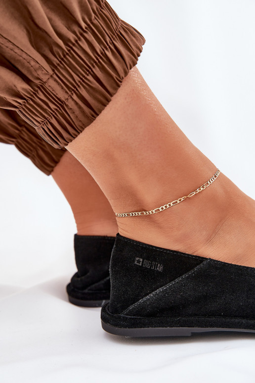 Zomšinės balerinos Moteriškas Big Star RR274080 juodos spalvos