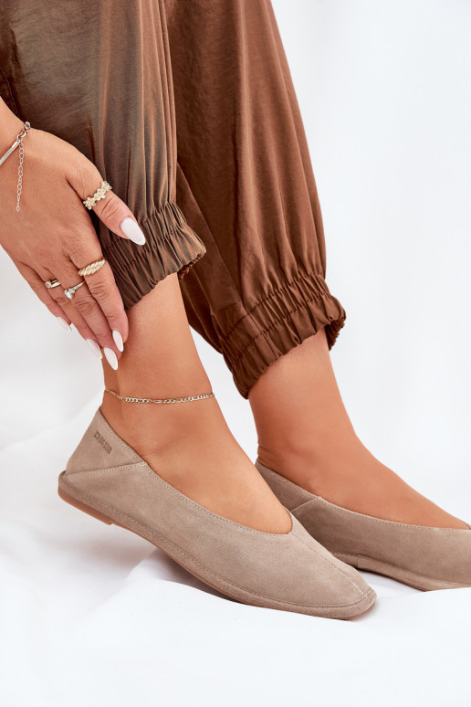 Zomšinės balerinos Moteriškas Big Star RR274082 smėlio spalvos Zomšinės balerinos Moteriškas Big Star RR274082 smėlio spalvos