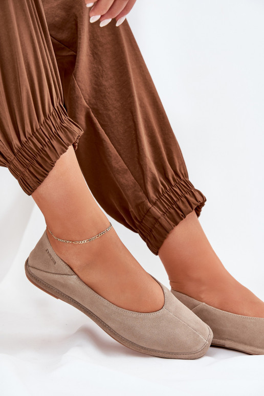 Zomšinės balerinos Moteriškas Big Star RR274082 smėlio spalvos Zomšinės balerinos Moteriškas Big Star RR274082 smėlio spalvos