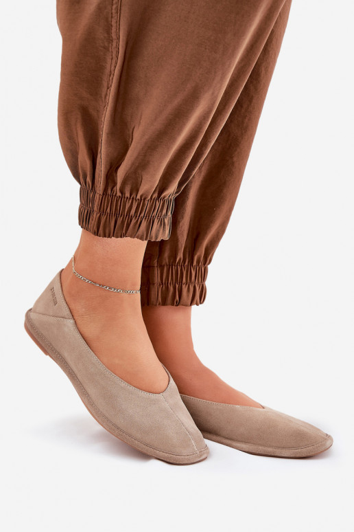 Zomšinės balerinos Moteriškas Big Star RR274082 smėlio spalvos Zomšinės balerinos Moteriškas Big Star RR274082 smėlio spalvos