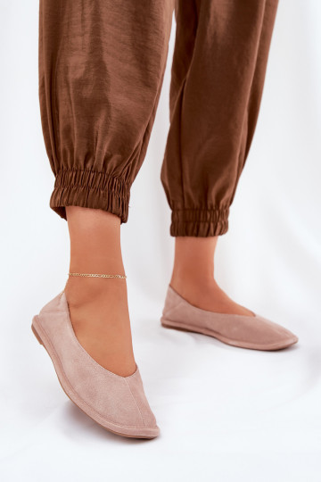 Zomšinės balerinos Moteriškas Big Star RR274081 rožinės spalvos