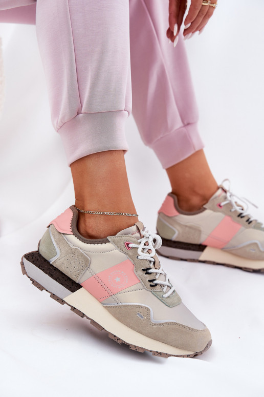 iš zomšos Sneakers modelio batai Moteriškas Big Star RR274243 HI-POLY SYSTEM pilka-rožinės spalvos iš zomšos Sneakers modelio batai Moteriškas Big Star RR274243 HI-POLY SYSTEM pilka-rožinės spalvos