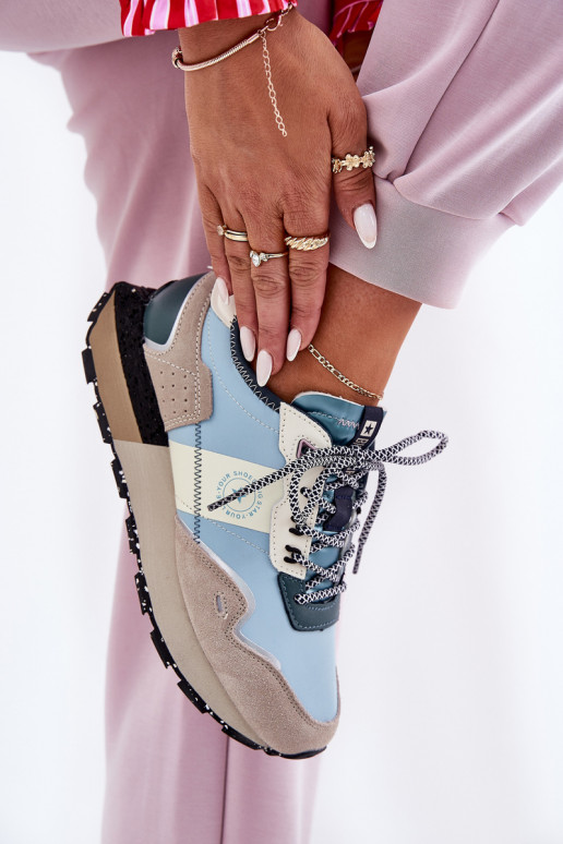 iš zomšos Sneakers modelio batai Moteriškas Big Star RR274245 HI-POLY SYSTEM pilka-mėlynos spalvos iš zomšos Sneakers modelio batai Moteriškas Big Star RR274245 HI-POLY SYSTEM pilka-mėlynos spalvos