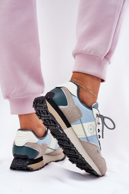 iš zomšos Sneakers modelio batai Moteriškas Big Star RR274245 HI-POLY SYSTEM pilka-mėlynos spalvos iš zomšos Sneakers modelio batai Moteriškas Big Star RR274245 HI-POLY SYSTEM pilka-mėlynos spalvos