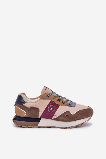 iš zomšos Sneakers modelio batai Vyriški su platforma Big Star RR174475 Hi-Poly System smėlio spalvos 2