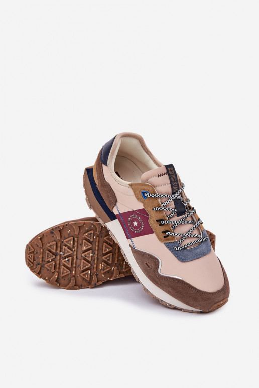 iš zomšos Sneakers modelio batai Vyriški su platforma Big Star RR174475 Hi-Poly System smėlio spalvos iš zomšos Sneakers modelio batai Vyriški su platforma Big Star RR174475 Hi-Poly System smėlio spalvos