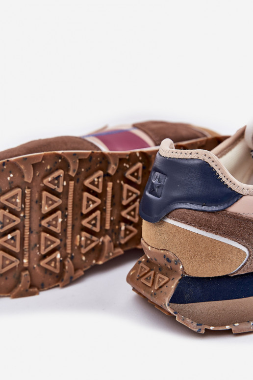 iš zomšos Sneakers modelio batai Vyriški su platforma Big Star RR174475 Hi-Poly System smėlio spalvos iš zomšos Sneakers modelio batai Vyriški su platforma Big Star RR174475 Hi-Poly System smėlio spalvos