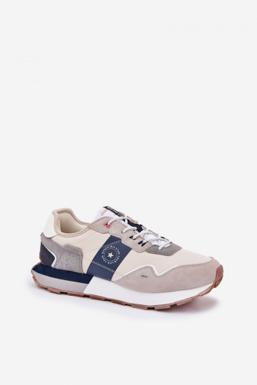 iš zomšos Sneakers modelio batai Vyriški su platforma Big Star RR174471 Hi-Poly System pilkos spalvos