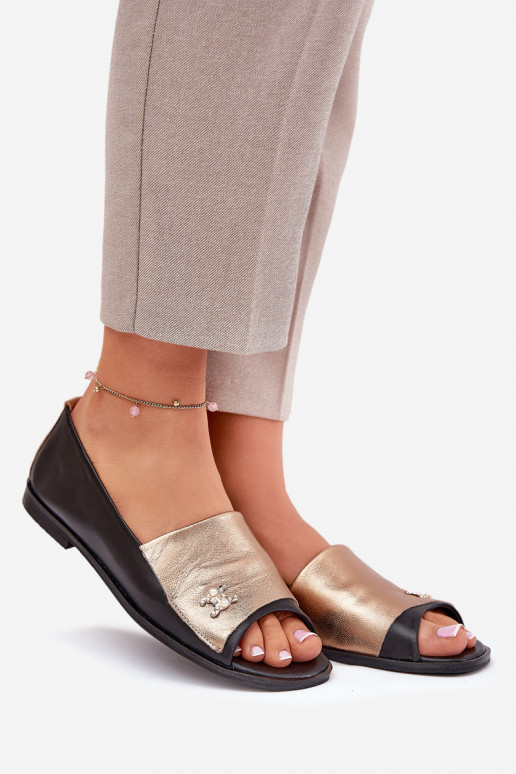 Oda Elegantiško stiliaus BalerinossuOdkrytymi Palcami Zazoo 1865 aukso-juodos spalvos Oda Elegantiško stiliaus BalerinossuOdkrytymi Palcami Zazoo 1865 aukso-juodos spalvos