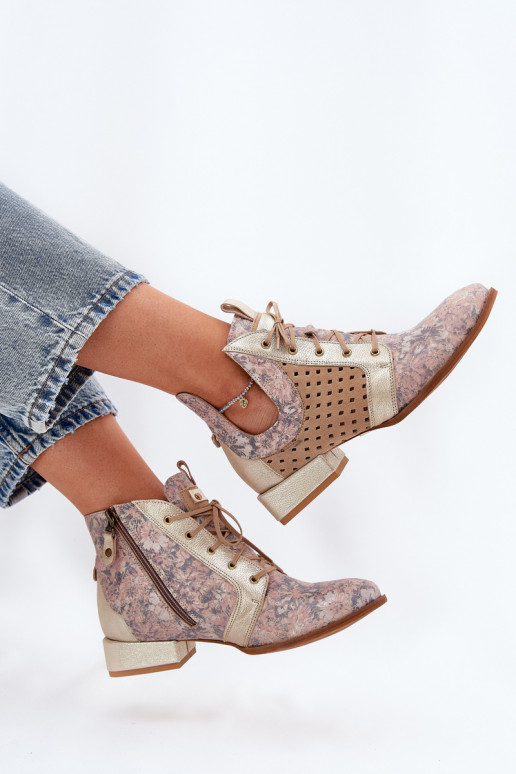 Oda Aulinukai Avalynė Tai turiciejka 05541-04 smėlio spalvos-aukso spalvos Oda Aulinukai Avalynė Tai turiciejka 05541-04 smėlio spalvos-aukso spalvos