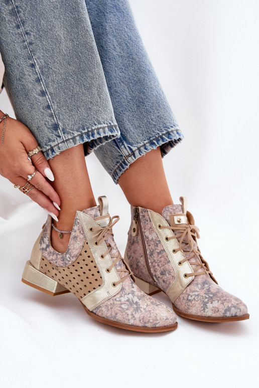 Oda Aulinukai Avalynė Tai turiciejka 05541-04 smėlio spalvos-aukso spalvos Oda Aulinukai Avalynė Tai turiciejka 05541-04 smėlio spalvos-aukso spalvos