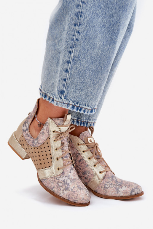 Oda Aulinukai Avalynė Tai turiciejka 05541-04 smėlio spalvos-aukso spalvos Oda Aulinukai Avalynė Tai turiciejka 05541-04 smėlio spalvos-aukso spalvos