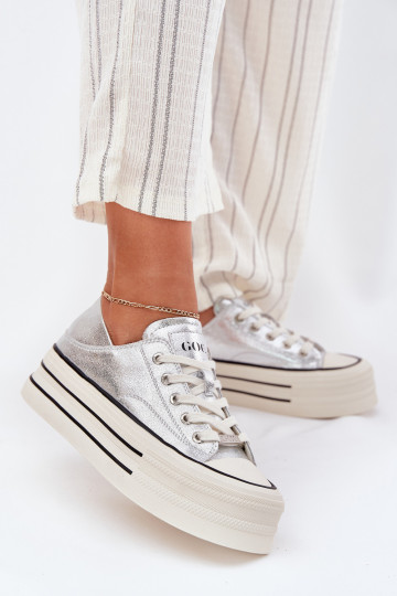 Oda Laisvalaikio bateliai su platforma GOE RR2N4108 sidabro spalvos 2