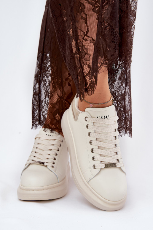 Oda Sneakers modelio batai Moteriškas su platforma GOE RR2N4004 smėlio spalvos