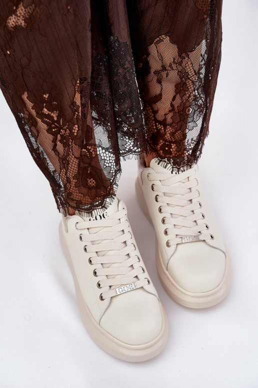 Oda Sneakers modelio batai Moteriškas su platforma GOE RR2N4004 smėlio spalvos