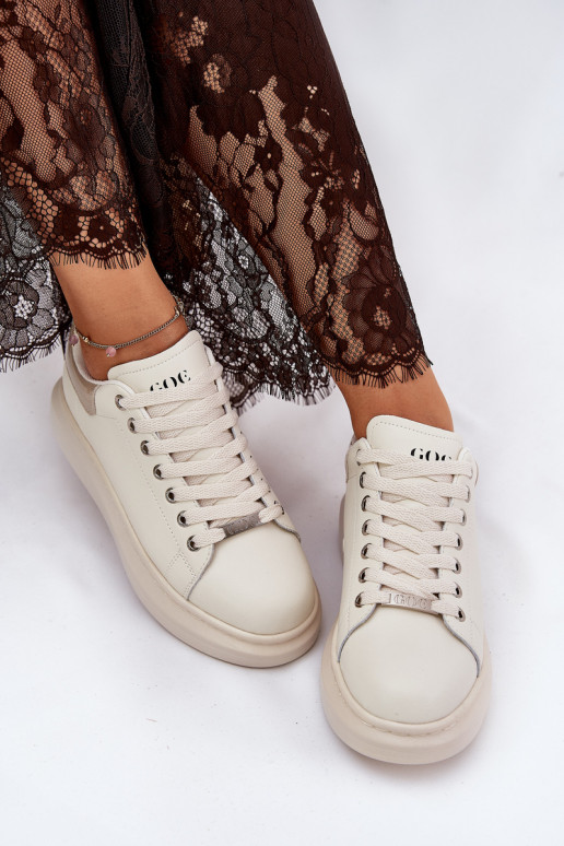 Oda Sneakers modelio batai Moteriškas su platforma GOE RR2N4004 smėlio spalvos