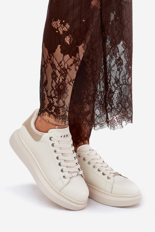 Oda Sneakers modelio batai Moteriškas su platforma GOE RR2N4004 smėlio spalvos