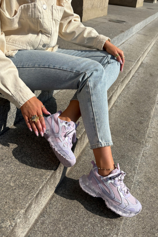 Oda Sneakers modelio batai Moteriškas GOE RR2N4081 Violetinės spalvos Oda Sneakers modelio batai Moteriškas GOE RR2N4081 Violetinės spalvos