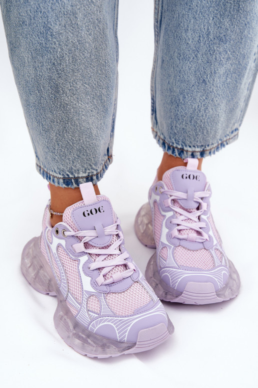 Oda Sneakers modelio batai Moteriškas GOE RR2N4081 Violetinės spalvos Oda Sneakers modelio batai Moteriškas GOE RR2N4081 Violetinės spalvos
